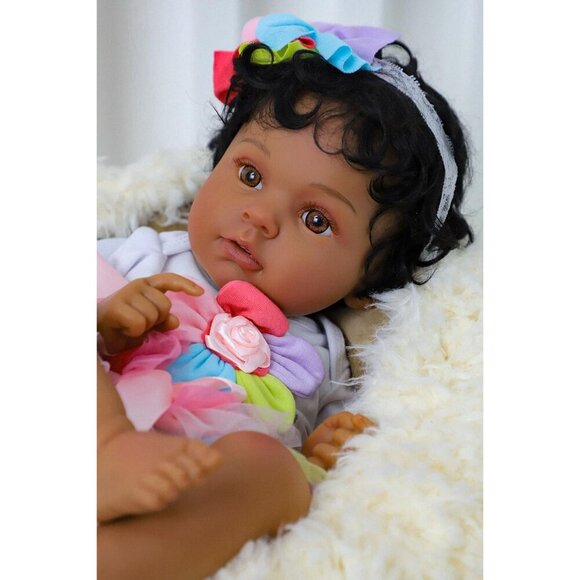 🆕20Inch African American Newborn Full Body Vinyl Doll Brown Hispanic Dolls - Picture 3 of 6